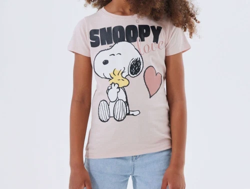 Name It t-shirt sepia rose med Snoopy